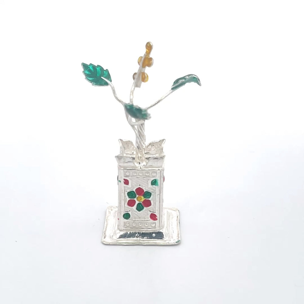 Tulsi-Pflanze aus 925er Silber